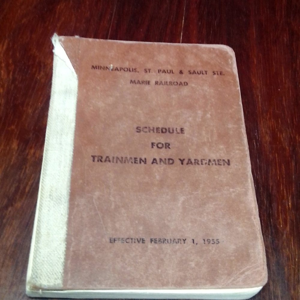 Vgt MARIE RAILROAD 1955 schedule